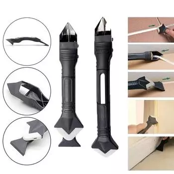 Tool Stainless Steel Sealant Finishing Tool Caulk Remover Smooth Scraper Silicone Caulking Tools чёрный
