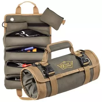 Tool Zone Инструмент Инструмент Колышек Колышек Держит Инструменты до 30см Сумка для Инструментов, Сумка, Кейс, Сумка, Хранение, Длинный, Скручиваемый, Легкий, Высокая Прочность темно-зеленого