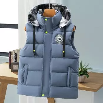 Tooling cotton vest men s winter new trend sports loose sleeveless vest thickened vest thermal cotton jacket M (60-42.5 kg)