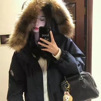 Tooling Parker пуховая куртка с хлопковой подкладкой для женщин 2024 года, новая утолщенная пара, большой свитер, куртка с хлопковой подкладкой S recommends 80-50kg темно-синий