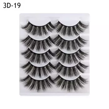 Tools Glue Included Thick Cross False Eyelashes 3D Soft Mink Hair Eye Lash Extension Natural Long 3D-19
