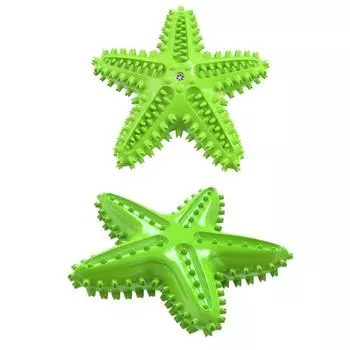 Tooth Cleaning Dog Toy For Medium Large Dogs Puppy Chew Squeak Starfish Bite Resistant Toys Golden Retriever Pug Pet Supplies жёлтый
