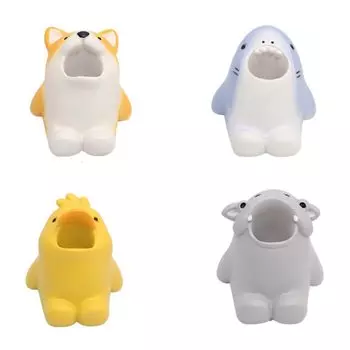 Toothbrush Holder Animal Set of 4 Toothbrush Holder Brush Stand Stylish Cute Washroom Storage [Queen-b]