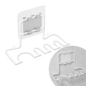 Toothbrush Holder Floating Toothbrush Floating Toothbrush Stand Floating 4 Rows White Toothbrush Holder Under Wash Cabinet White Film Hook Toothbrush