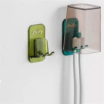 Toothbrush Holder Wall Mounted Eco-friendly Plastic All-Purpose Mouthwash Cup Rack Toothbrush Cup Holder Bathroom Accessories