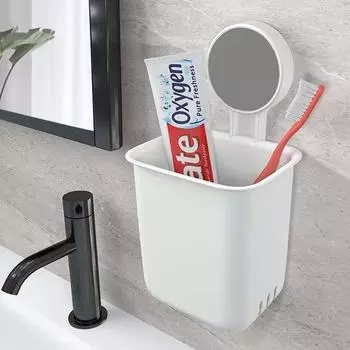 Toothbrush Holders for Bathroom (Pack of 1), Plastic Wall Mounted Self Adhesive Tooth Brush Holder for Bathroom, Toothpaste,