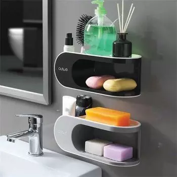 Toothbrush Holders for Bathroom(Pack of 2), Plastic Wall Mounted Self Adhesive, Toothbrush Holder for Toothbrushes, Toothpaste, Shaver,