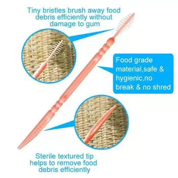 Зубочистка щетка 200 шт в коробке пластиковая зубочистка одноразовая бытовая межзубная щетка для чистки зубов зубная нить белый