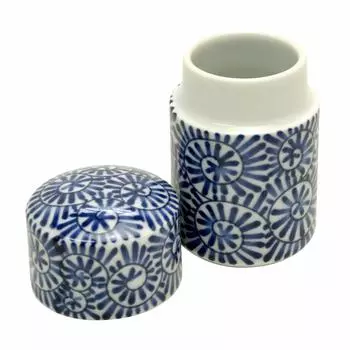 Toothpick with Arita octopus made in Japan holder, tabletop, lid, ware, arabesque, blue, ceramic,