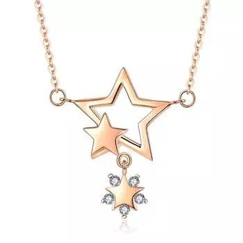 Tooxika 925 стерлингового серебра с подвеской в виде сияющей звезды, 18-каратное розовое золото, кубический цирконий, изящные ожерелья, ювелирные изделия для женщин розового золота
