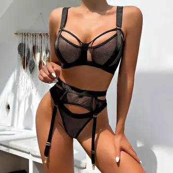Tooxika эротическое белье, новое женское сексуальное нижнее белье с кружевными сетчатыми вставками, комплект из трех предметов для удобной посадки