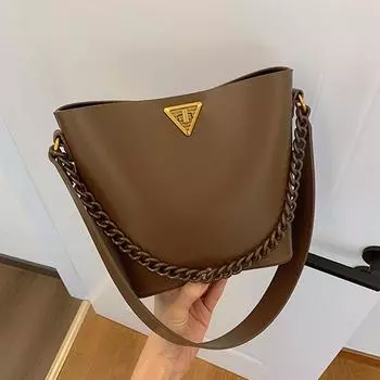 Tooxika Большая вместительная сумка-ведро, женская новая сумка-цепочка, ретро, легкая роскошная сумка-мессенджер через плечо чёрный