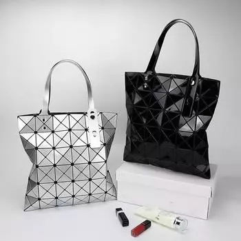 Tooxika Classic Six Grid, новая блестящая геометрическая ромбовидная сетка, ручная женская сумка, складная универсальная сумка на плечо