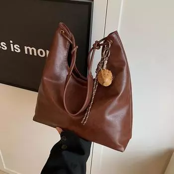 Tooxika Commuter Tote Bag Женская новая однотонная сумка через плечо Сумка через подмышку чёрный