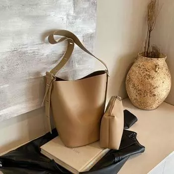 Tooxika Французская ретро сумка-ведро большой вместимости новая универсальная сумка сумка-мессенджер чёрный