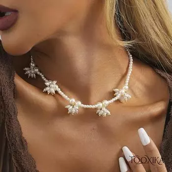 Tooxika креативное круглое ожерелье с подвеской из искусственного жемчуга, простое и универсальное женское ожерелье для уличной съемки