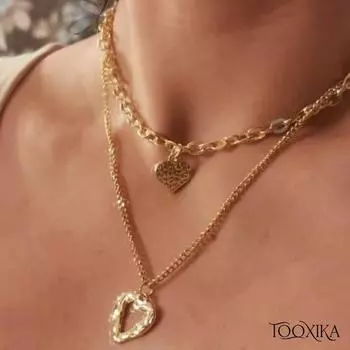 Tooxika Крылья Ангела Сердце Ожерелье Женский Интернет Знаменитости Ins Высококачественная Универсальная Цепочка Свитера