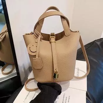 Tooxika Мягкая кожаная сумка-ведро Маленькая сумка для женщин Популярная сумка через плечо Ретро универсальная сумка чёрный