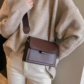 Tooxika New Versatile Wide Shoulder Strap Retro Shoulder Crossbody Small Square Bag