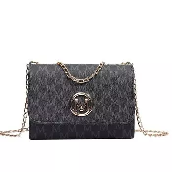 Tooxika Новая черная женская сумка-мессенджер с цепочкой, маленькая квадратная сумка с буквенным принтом, подарок на день рождения чёрный