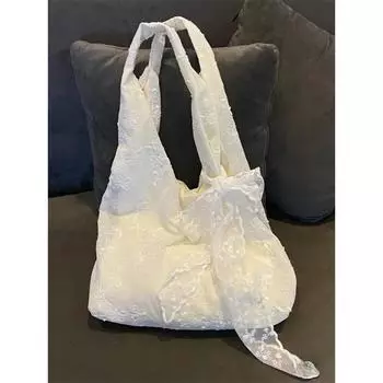 Tooxika Новая кружевная сумка через плечо, женская вышитая холщовая сумка-тоут подмышкой белый