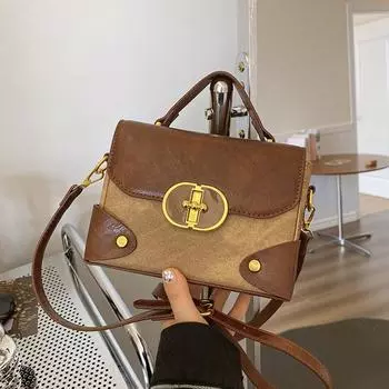 Tooxika Новая модная контрастная цветная маленькая сумка-коробка, ручная сумка через плечо, трендовая женская сумка чёрный