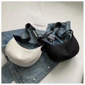 Tooxika Новая модная простая женская сумка через плечо, стильная однотонная водонепроницаемая сумка из нейлона Оксфорд чёрный