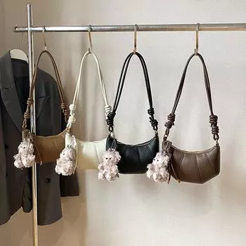 Tooxika Новая женская сумка All-match Light Luxury Simple Сумка-круассан с пельменями через плечо one size чёрный