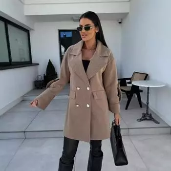 Tooxika Новое однотонное шерстяное пальто с воротником в форме буквы H L чёрный