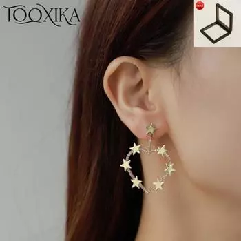 Tooxika Новые преувеличенные серьги для женщин Модные темпераментные полые позолоченные серьги для женщин