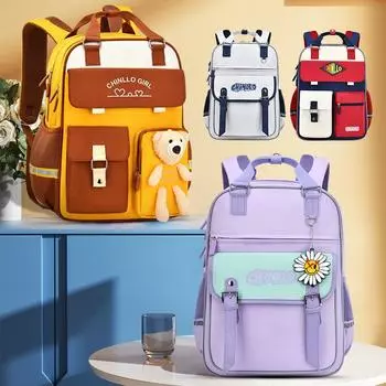 Tooxika Новый дышащий рюкзак для учеников начальной школы с несколькими карманами и высококачественный детский рюкзак для учеников младших и старших классов светло-серый