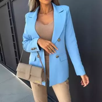 Tooxika Новый осенне-зимний повседневный однотонный двубортный пиджак L