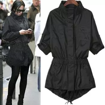 Tooxika Новый осенний стиль осень Slim Fit с длинным рукавом средней длины ветровка куртка женские топы XL