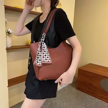 Tooxika осень и зима большая вместительная сумка через плечо для поездок на работу ниша женская новая сумка-ведро через плечо чёрный