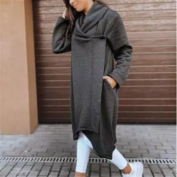 Tooxika осень и зима новая мода однотонный нерегулярный свитер куртка женская ветровка L