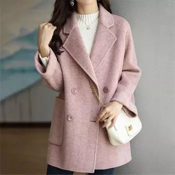 Tooxika осень и зима новый однотонный пиджак с воротником в елочку шерстяное пальто для женщин L