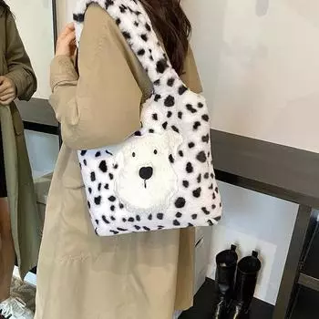 Tooxika осенне-зимняя высококачественная меховая сумка с леопардовым принтом, модная сумка через плечо с плюшевым щенком