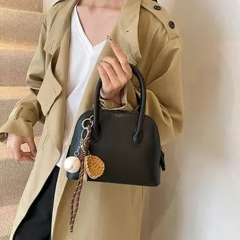 Tooxika Осенняя модная сумка-мессенджер на одно плечо, однотонная женская популярная сумка-ракушка чёрный