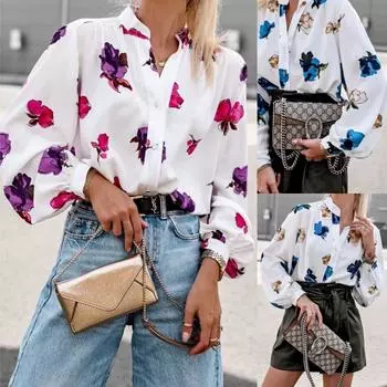 Tooxika Осенняя распродажа, топы с длинными рукавами и V-образным вырезом, рукав-фонарик, горячая распродажа для женщин L