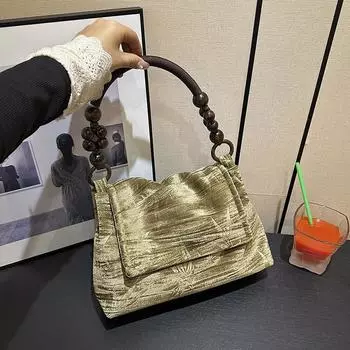 Tooxika ретро-сумка женская новая универсальная сумка-тоут с бисером подмышкой чёрный