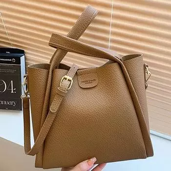 Tooxika Ретро Текстура Нишевый Дизайн Маленькая Сумка Женская Новая Одно Плечевая Сумка Сумка Через Плечо Сумка-ведро чёрный