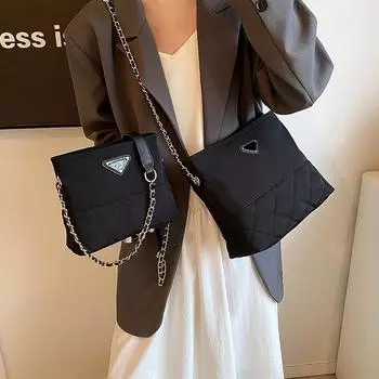 Tooxika Высококачественная вместительная новая универсальная женская сумка Модная сумка с бриллиантовой цепочкой чёрный