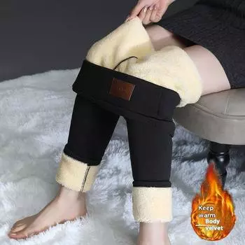 Зимние женские длинные брюки Tooxika с добавлением бархата и утолщенной верхней частью, леггинсы с высокой талией, женские хлопковые брюки L