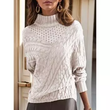 Tooxika Женская коллекция осень-зима 2024 года, новый свитер с высоким воротником и перекрученной ажурной вязкой, топ, пуловер, свитер L чёрный