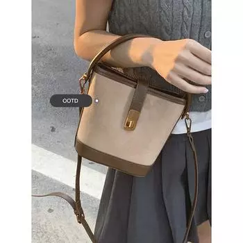 Tooxika женская новая модная замшевая сумка-ведро в стиле ретро, простая универсальная сумка через плечо, сумка-мессенджер L