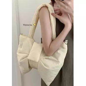 Tooxika женская новая стильная модная нейлоновая холщовая сумка с бантом большой емкости подмышечная сумка