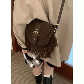 Tooxika женская новая сумка-мессенджер с кисточками, матовая сумка-седло, простая сумка через плечо