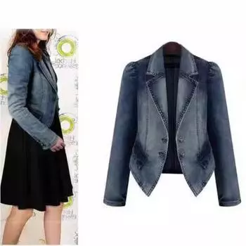 Tooxika женская осенняя новая джинсовая куртка большого размера с длинным рукавом пиджак L