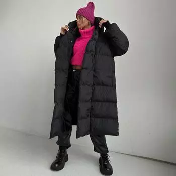Tooxika Женское осенне-зимнее длинное хлопковое пальто Повседневное теплое утолщенное длинное пальто с капюшоном на пуговицах L