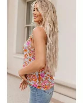 Топ Azura Exchange Boho с цветочным принтом S небесно-голубой